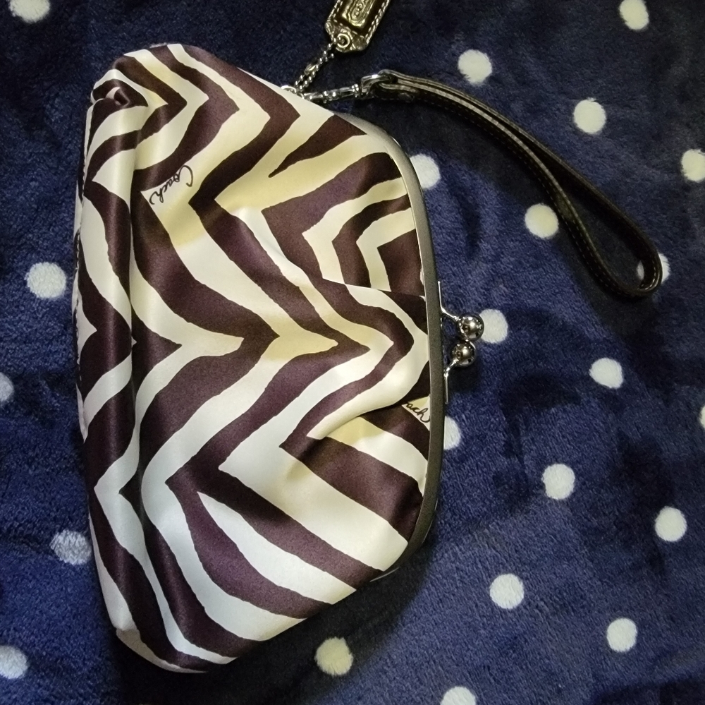 Coach zebra wristlet